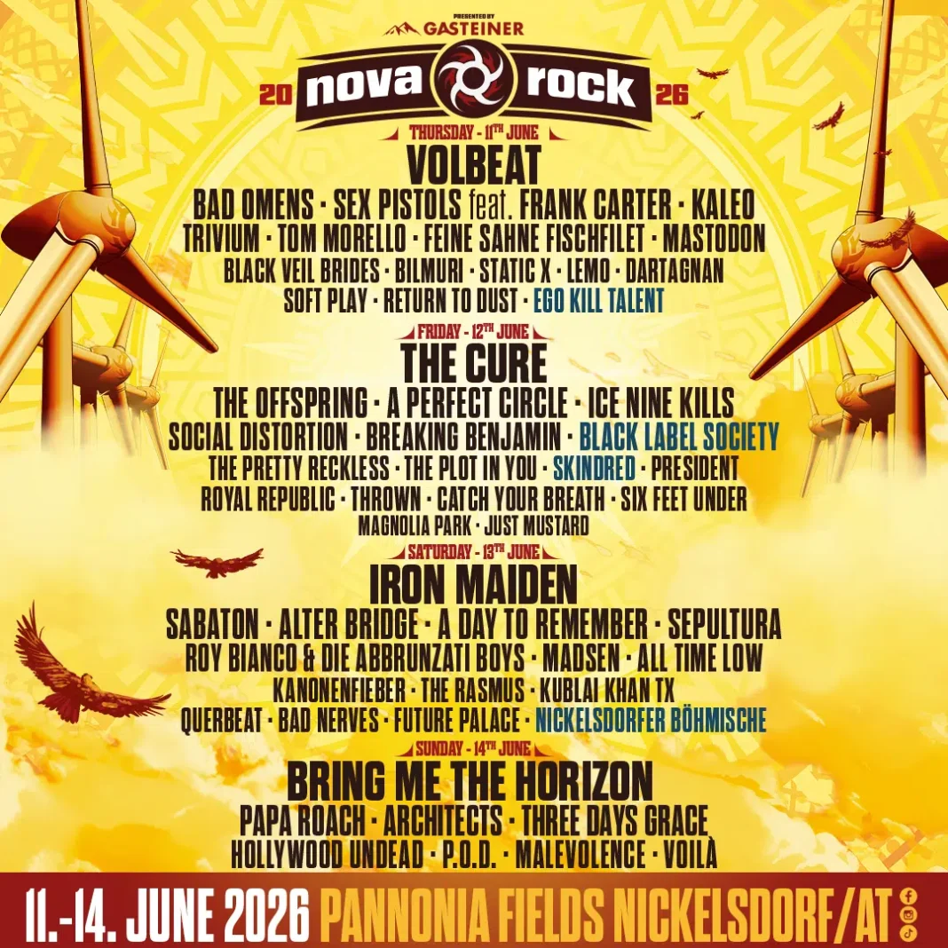 Line-up Nova Rock Festival 2026